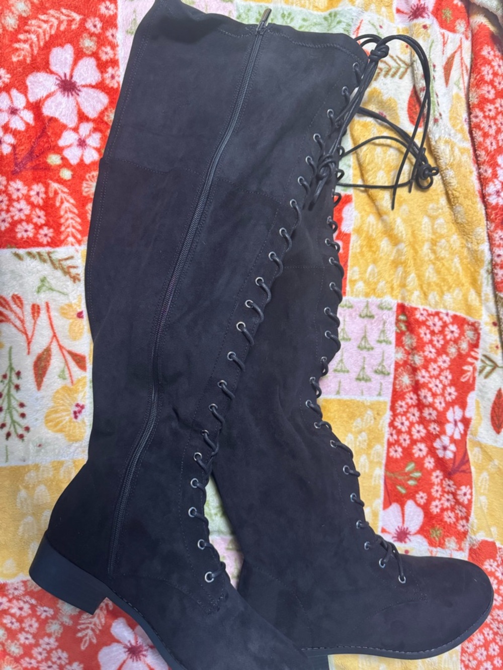 Torrid Black Lace-Up Over-the-Knee Women's Boots